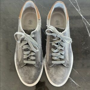 Brunello Cucinelli Light Gray Suede Sneakers